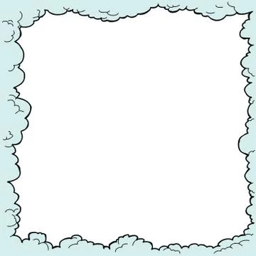 Blue cloud border Stock Illustration