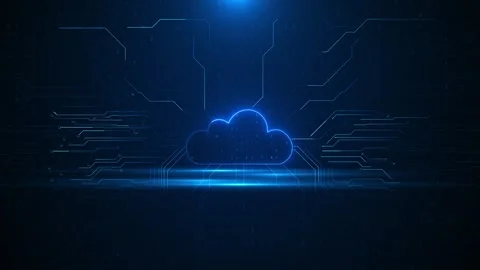 Blue Cloud Computing Circuit Background Stock Footage 340409386