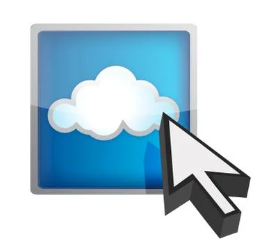 Blue cloud computing icon 스톡 일러스트