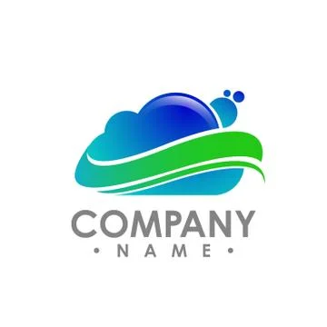 Blue cloud computing logo. Cloud info emblems. Cloud storage logo. Chat or ne 스톡 일러스트