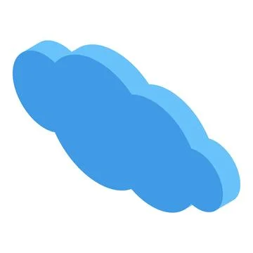 Blue cloud computing symbol floating in isometric view イラスト素材