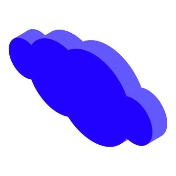 Blue cloud computing symbol floating in isometric view Stock Illustration