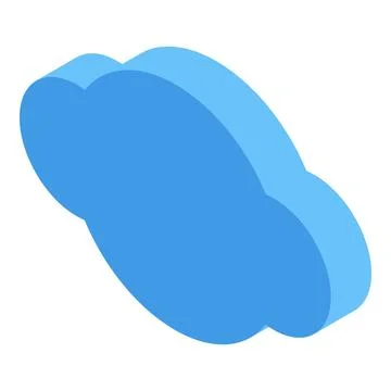 Blue cloud computing symbol floating in isometric view 스톡 일러스트