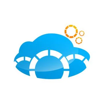 Blue CLoud data management vector logo illustration vector design 스톡 일러스트