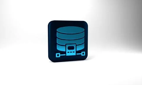 Blue Cloud database icon isolated on grey background. Cloud computing concept イラスト素材