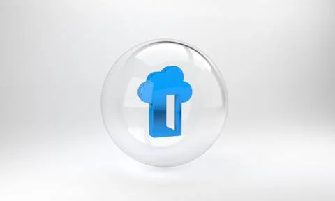 Blue Cloud database icon isolated on grey background. Cloud computing concept Illustrazione stock