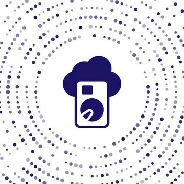 Blue Cloud database icon isolated on white background. Cloud computing conc.. Stock Illustration