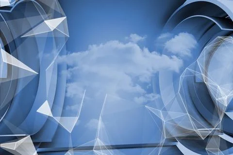 Blue cloud design in structure Stock Illustration