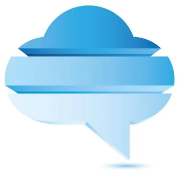 Blue cloud diagram, speech cloud shape, layer diagram Stock Illustration
