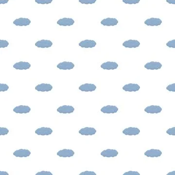 Blue cloud drawing forming a seamless pattern Stock Illustration