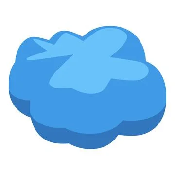 Blue cloud floating in the sky symbolizing online storage and computing Stock Illustration