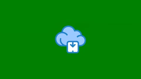 Blue cloud green icon green screen animated chromakey cartoonish gesture Video stock 314068557