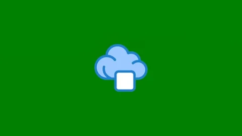 Blue cloud green icon green screen animated chromakey movement scene creative Stock Footage 314068564