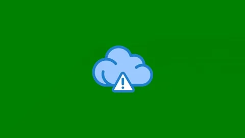 Blue cloud green icon green screen animated chromakey design movement style Stock Footage 314068565