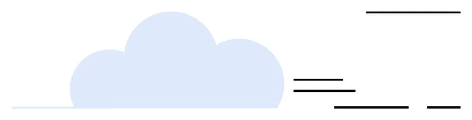 Blue cloud with horizontal speed lines indicating motion or fast movement 스톡 일러스트