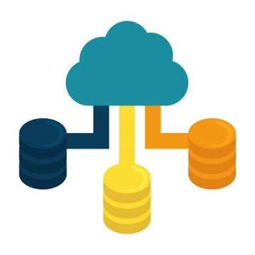 Blue cloud hosting data center Stock Illustration