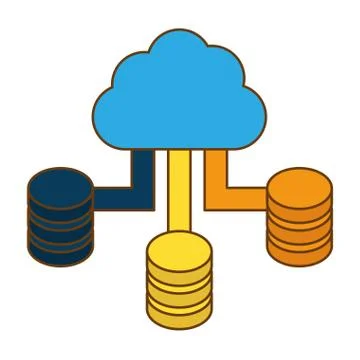 Blue cloud hosting data center Stock Illustration