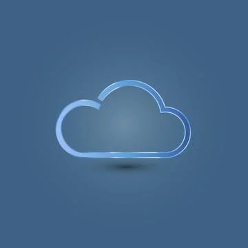 Blue cloud icon on a blue background, vector illustration Stock Illustration