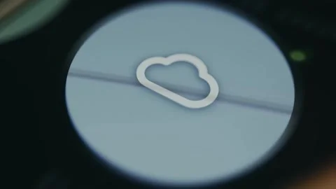 Blue cloud icon for cloud storage Vídeo Stock 334935418