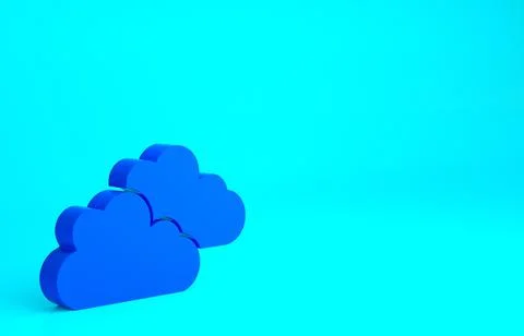 Blue Cloud icon isolated on blue background. Minimalism concept. 3d illustrat Stockillustratie