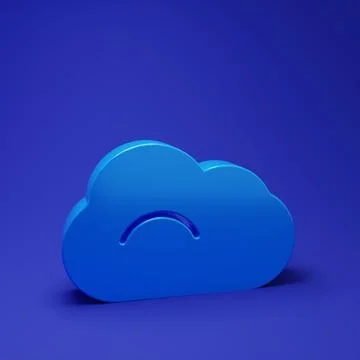 Blue Cloud icon isolated on blue background. Minimalism concept. 3D render .. Illustrazione stock