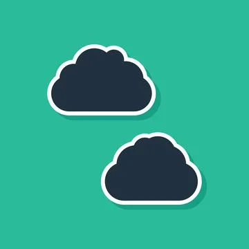 Blue Cloud icon isolated on green background. Vector 스톡 일러스트