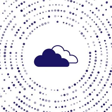 Blue Cloud icon isolated on white background. Abstract circle random dots Illustrazione stock