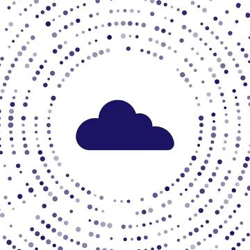 Blue Cloud icon isolated on white background. Abstract circle random dots Illustrazione stock