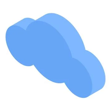 Blue cloud icon, isometric style Stock Illustration