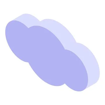 Blue cloud icon, isometric style Stockillustratie