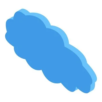 Blue cloud icon, isometric style Stock Illustration