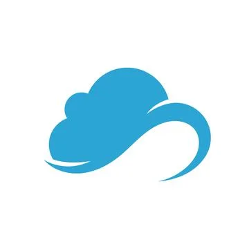 Blue cloud icon logo vector イラスト素材