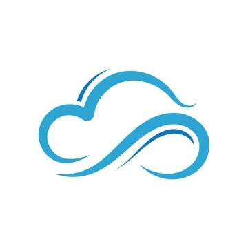 Blue cloud icon logo vector 库存插图