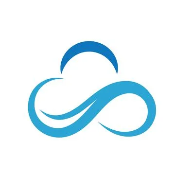 Blue cloud icon logo vector 스톡 일러스트