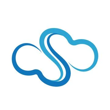 Blue cloud icon logo vector イラスト素材