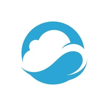 Blue cloud icon logo vector Stock Illustration