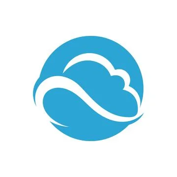 Blue cloud icon logo vector Stock Illustration