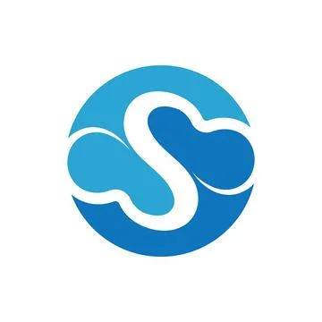 Blue cloud icon logo vector Stock Illustration