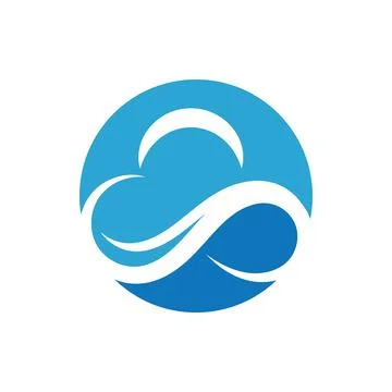 Blue cloud icon logo vector 库存插图