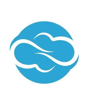 Blue cloud icon logo vector Stock Illustration