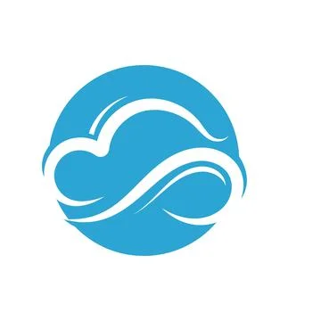Blue cloud icon logo vector Stock Illustration