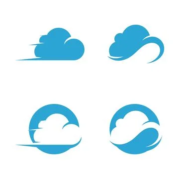 Blue cloud icon logo vector イラスト素材