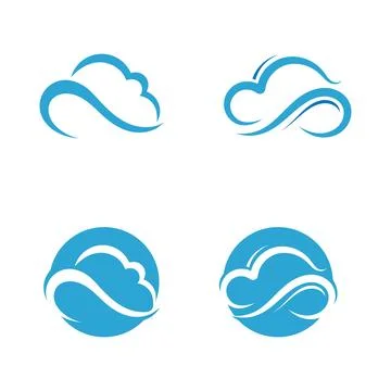 Blue cloud icon logo vector Stock Illustration