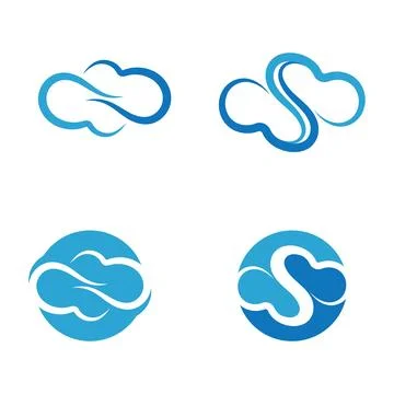 Blue cloud icon logo vector 库存插图