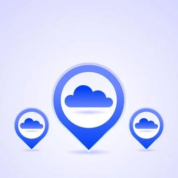 Blue Cloud Icon Set イラスト素材