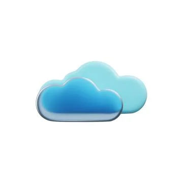 Blue cloud, icon for social design, vector object isolated on white Stock Illustration