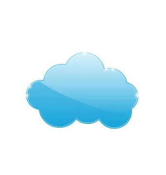 Blue cloud isolated on white background Stock Illustration