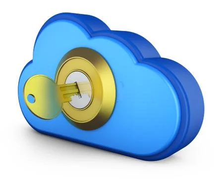 Blue cloud with  key 库存插图