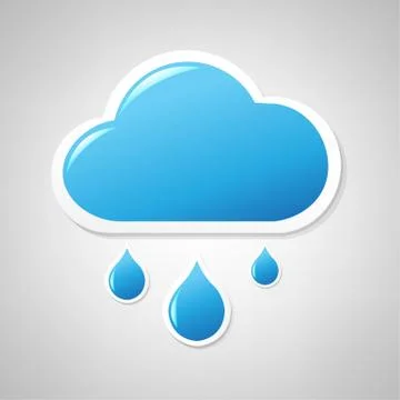 Blue cloud label Stock Illustration