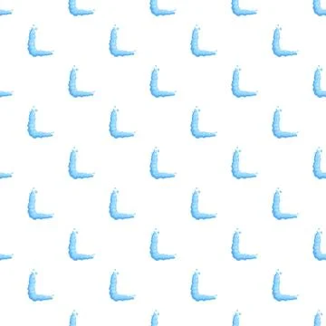 Blue cloud letter l alphabet seamless pattern 스톡 일러스트